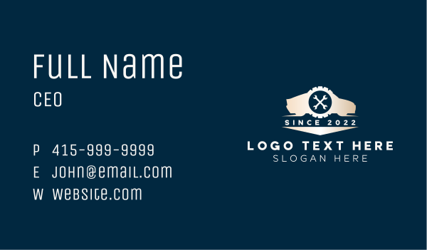 Cog Vehicle Wrench Business Card Design Image Preview