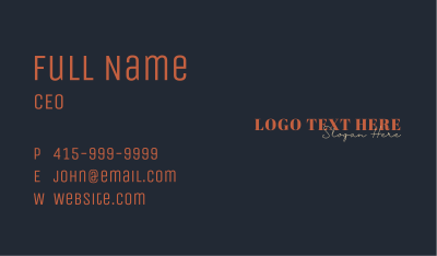 Elegant Company Wordmark Business Card Image Preview