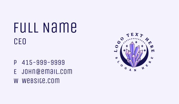 Mystical Crystal Moon Business Card Design Image Preview