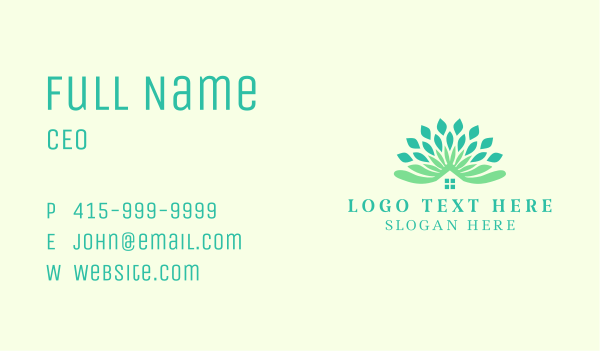 Leaf Sustainable Housing Business Card Design Image Preview