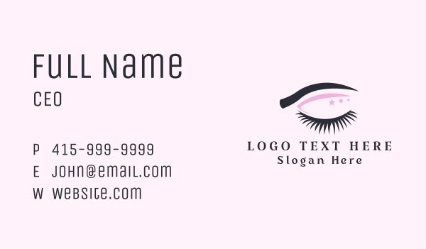 Stars Eyeshadow Eyelashes Business Card Design Image Preview