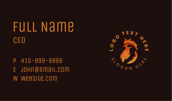 Chicken Fire Grill Business Card Design Image Preview