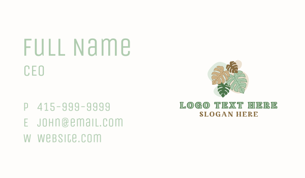 Monstera Leaf Plant Business Card Design Image Preview