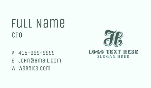 Swirl Vintage Calligraphy Business Card Design Image Preview