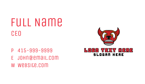 Red Angry Bull Business Card Design Image Preview