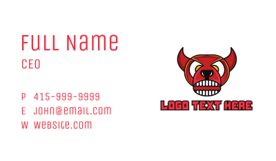 Red Angry Bull Business Card
