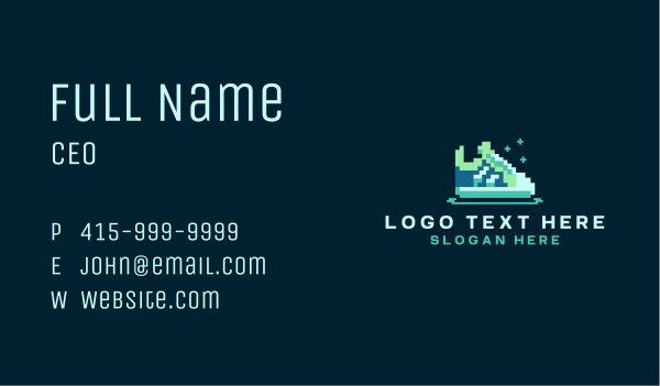 Pixel Sneakers Shoe Business Card Design Image Preview