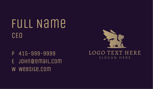 Golden Lion Griffin Business Card Design Image Preview