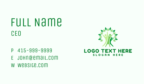 Wellness Human Tree Business Card Design Image Preview