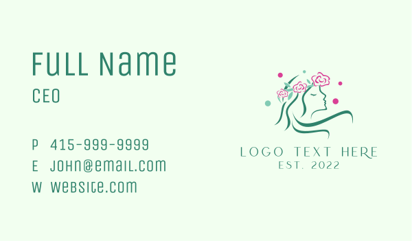 Beautiful Natural Woman Business Card Design Image Preview