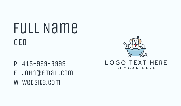 Dog Bubble Bath  Business Card Design Image Preview