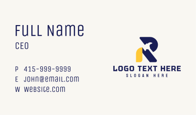 Carpentry Hammer Letter R Business Card Image Preview