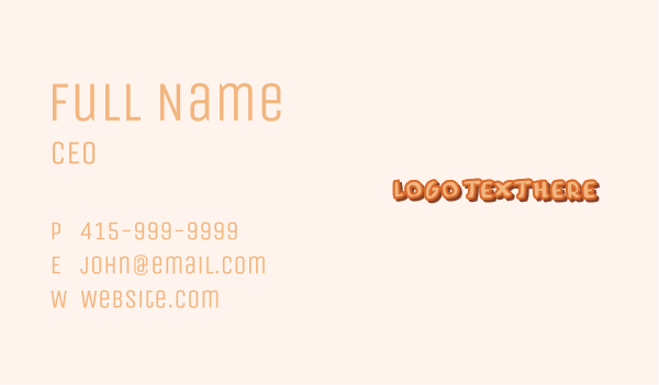 Playful Orange Wordmark Business Card Design Image Preview