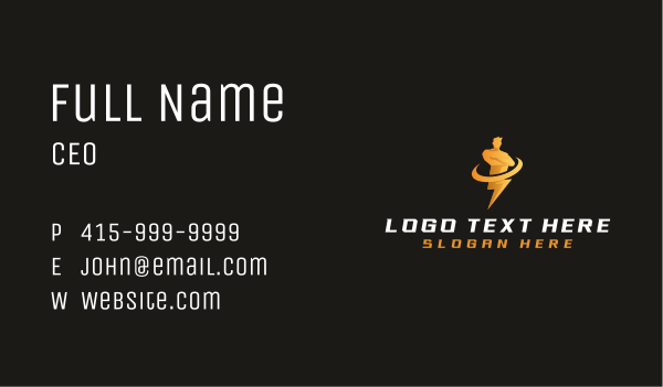 Human Lightning Electrician Business Card Design Image Preview