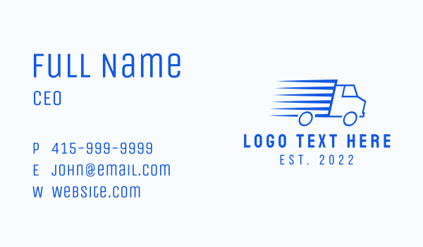 Fast Logistics Truck Business Card Design Image Preview