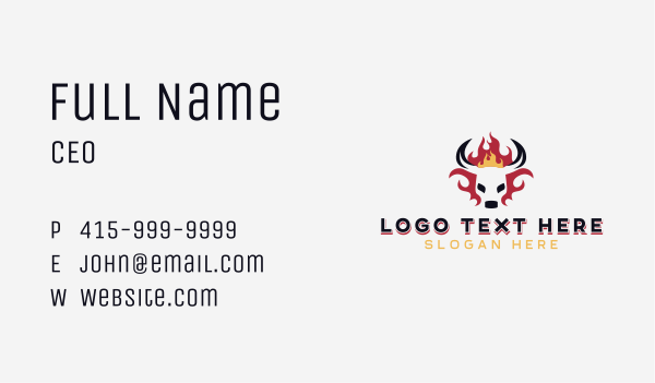 Fire Beef Barbecue Business Card Design Image Preview