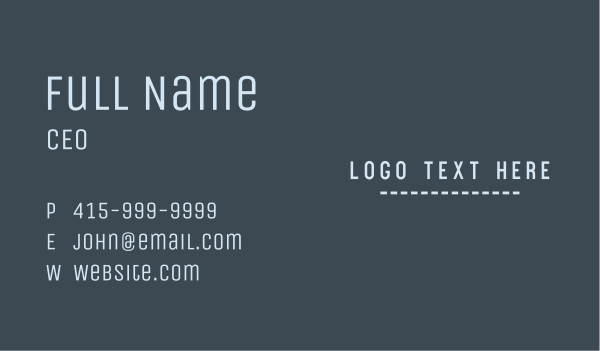 Generic Firm Wordmark Business Card Design Image Preview