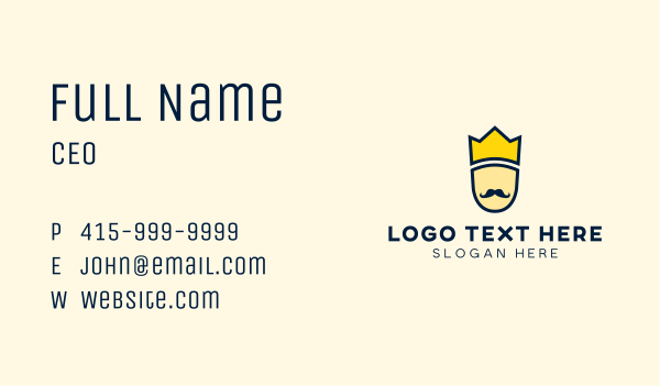 Hipster Mustache King Business Card Design Image Preview