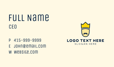 Hipster Mustache King Business Card Image Preview