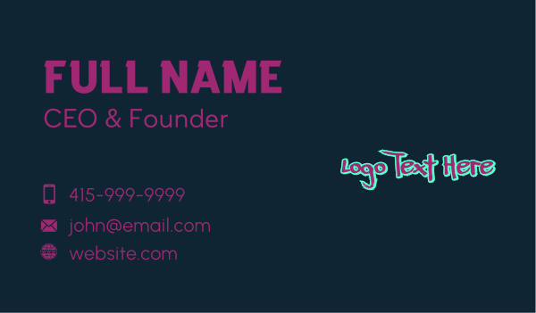 Graffiti Mural Wordmark Business Card Design