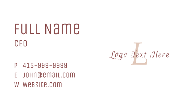 Cursive Company Letter Business Card Design Image Preview