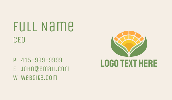 Agricultural Tropical Nature  Business Card Design Image Preview