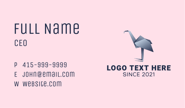Ostrich Paper Craft  Business Card Design Image Preview