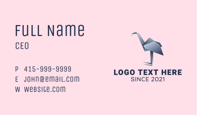 Ostrich Paper Craft  Business Card Image Preview