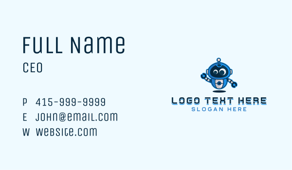 Cyborg Robot Technology Business Card Design Image Preview