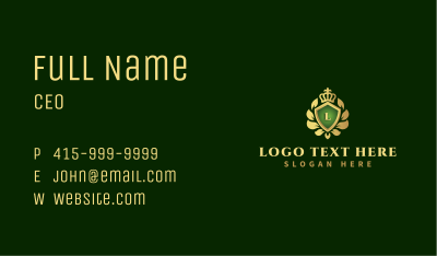 Crown Shield Leaf Business Card Image Preview