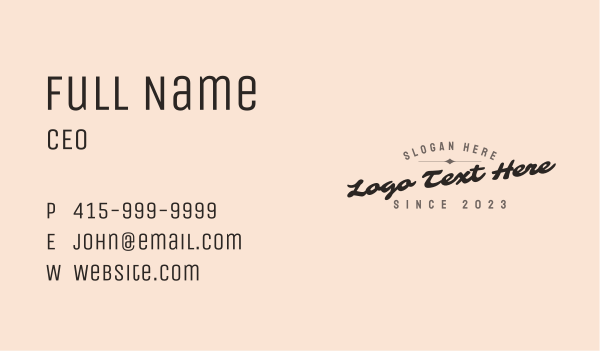 Script Retro Brand Business Card Design Image Preview