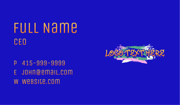 Funky Graffiti Fashion Wordmark Business Card Design Image Preview
