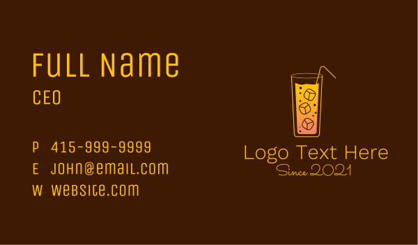 Cold Orange Drink Business Card Design Image Preview