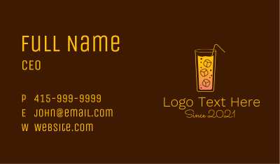 Cold Orange Drink Business Card Image Preview