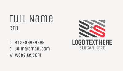 Race Track Letter S Business Card Image Preview