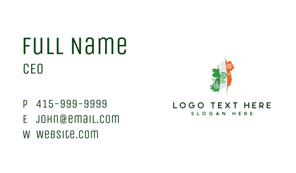 Irish Shamrock Map Business Card Design Image Preview