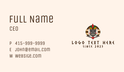 Tribal Skull Spear Business Card Image Preview