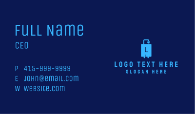 Blue Tech Luggage Letter Business Card Image Preview