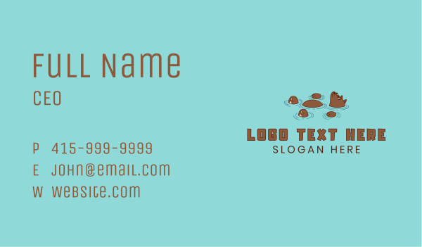Bear Sunglasses Swimming Business Card Design Image Preview