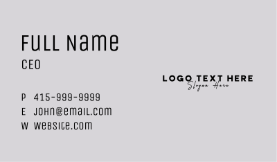 Business Script Wordmark Business Card Image Preview