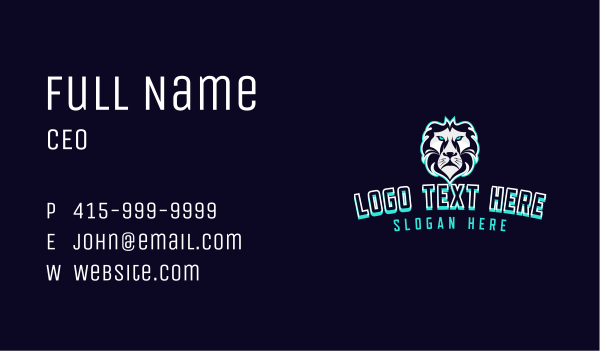 Fierce Lion Gaming Business Card Design Image Preview