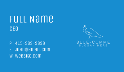 Blue White Peacock Business Card Image Preview