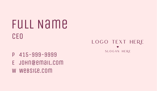 Diamond Feminine Wordmark Business Card Design Image Preview