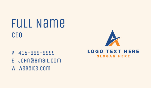 Corporate Company Letter A Business Card Design Image Preview