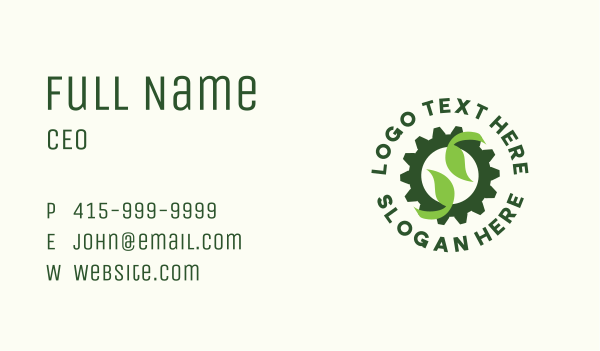 Nature Gear Machine Business Card Design Image Preview