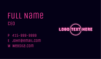 Neon Sign Circle Business Card Image Preview