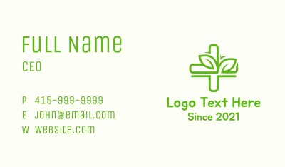 Green Organic Medicine Business Card