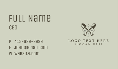 Landscaping Shovel Horticulture Business Card Image Preview