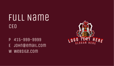 Basketball Player Rooster Business Card Image Preview