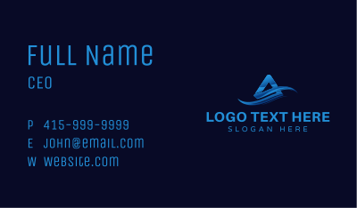 Aquatic Wave Letter A Business Card Image Preview